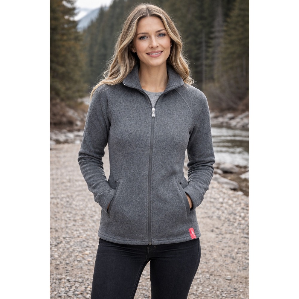 Eastern Mountain Sports Womens XS Gray Sweater‎ Fleece Full Zip Jacket EMS